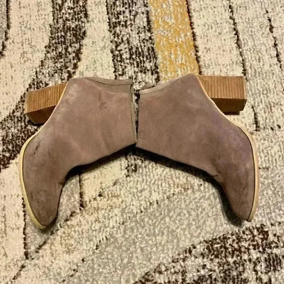 Boho Cow Suede Tan Taupe Booties - Picture 9 of 10